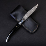 Robert Hoover Damascus Steel Folding Knife with Olive Handle