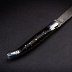 Robert Hoover Damascus Steel Folding Knife with Olive Handle