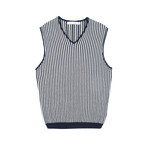 Figaro Sweater Vest // Marine Blue (XL)