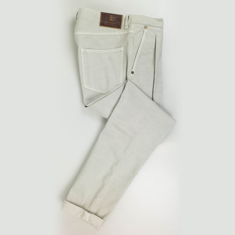 Denim Pleated Jeans // Light Gray (Euro: 44)
