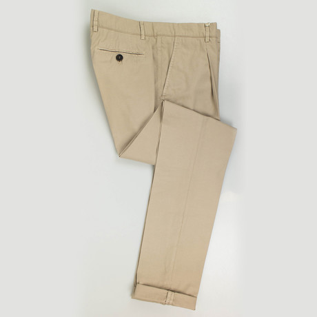 Cotton Single Pleat Casual Pants // Khaki (Euro: 44)
