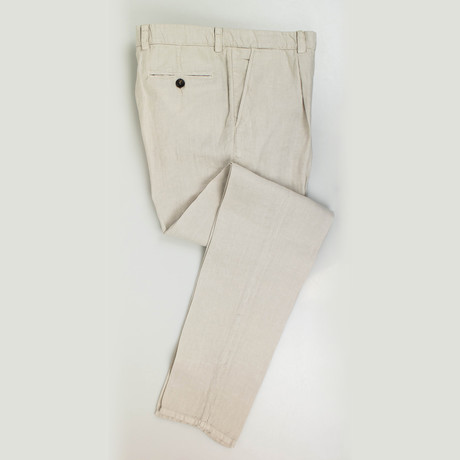 Linen Single Pleat Casual Pants // Beige (Euro: 44)