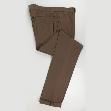 Cotton Blend Casual Pants // Chocolate (Euro: 44)
