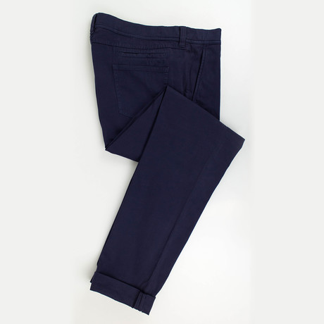 Cotton Blend Casual Pants // Navy (Euro: 44)