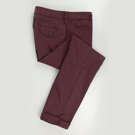 Brunello Cucinelli // Cotton Casual Pants // Burgundy // Purple (Euro: 46)