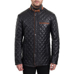 Quilted Snap Button Jacket // Black (L)