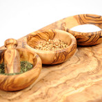 Olive Wood Mini Spice Bowls // Set of 3