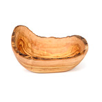 Olive Wood Rustic Oval Bowl