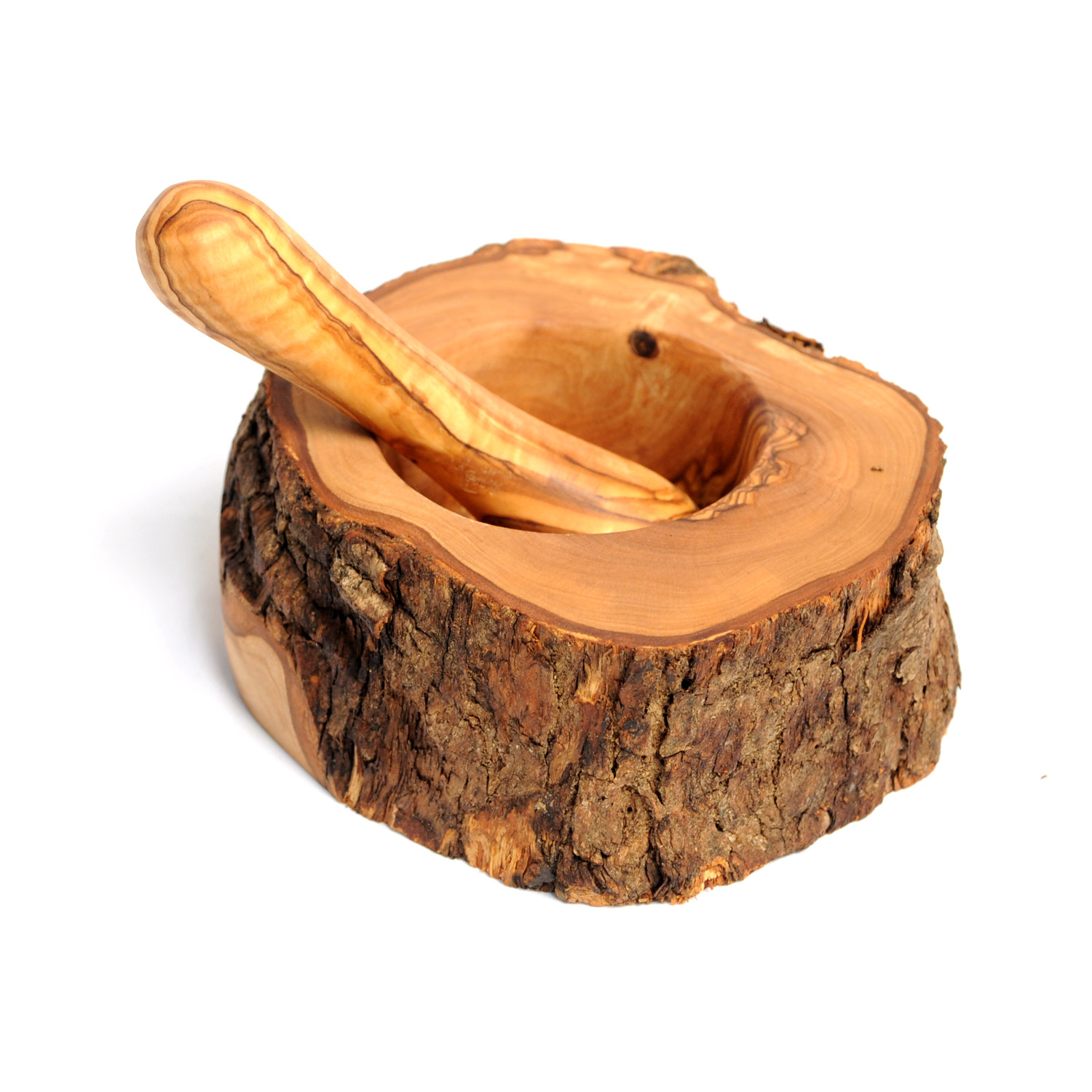 Olive Wood Rustic Pestle + Mortar BeldiNest Touch of Modern