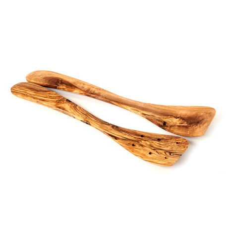 Olive Wood Handcrafted Spatula // Set of 2