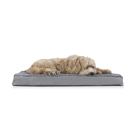Ultra Plush Cooling Gel Top Dog Bed // Gray (Large)