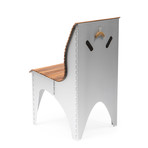 Ollie Chair (Satin Silver Base + Teak Tambour)