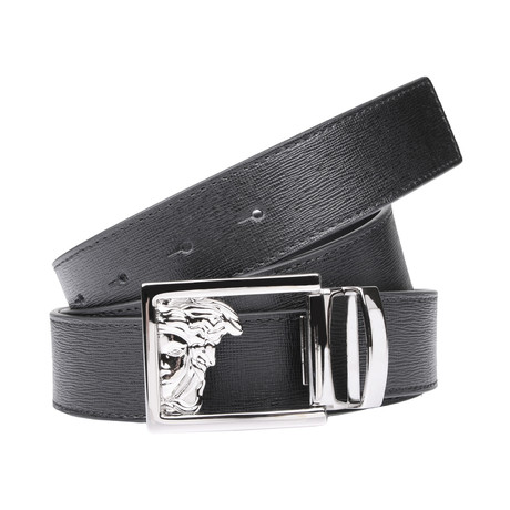 Medusa Cut-Out Buckle Belt // Black