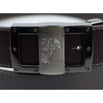 Medusa Head Mid Buckle Belt // Brown