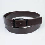 Grooved Buckle Belt // Brown