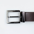 Grooved Buckle Belt // Brown