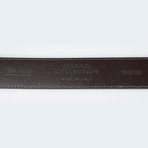 Grooved Buckle Belt // Brown