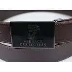 Medusa Head Inscribed Belt // Brown