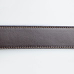 Grooved Buckle Belt // Brown