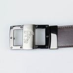 Medusa Head Mid Buckle Belt // Brown