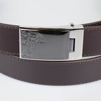 Two-Tone Medusa Head Buckle Belt // Brown