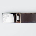 Two-Tone Medusa Head Buckle Belt // Brown