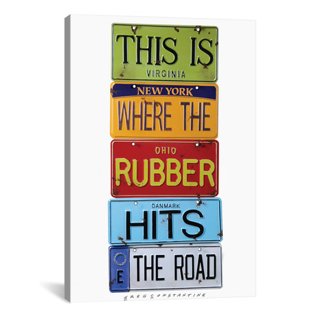 Rubber Meets The Road // Gregory Constantine (18"W x 26"H x 0.75"D)