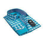 Amedeo Exclusive // Reversible Cuff Button-Down Shirt // Light Blue + White Check (3XL)
