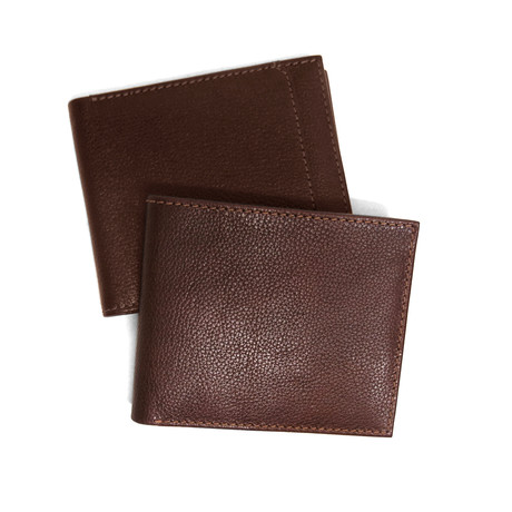 Stitched Billfold Genuine Leather Wallet // Cognac