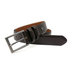 Carter Genuine Leather Feather Edge Texture Printed Belt // Brown (34)
