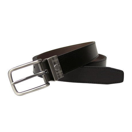 Taylor Leather Reversible Dress Belt // Black + Brown (32)