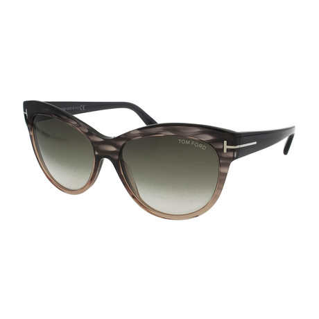 Tom Ford // Women's Lily Sunglasses // Gray + Green Gradient
