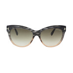 Tom Ford // Women's Lily Sunglasses // Gray + Green Gradient