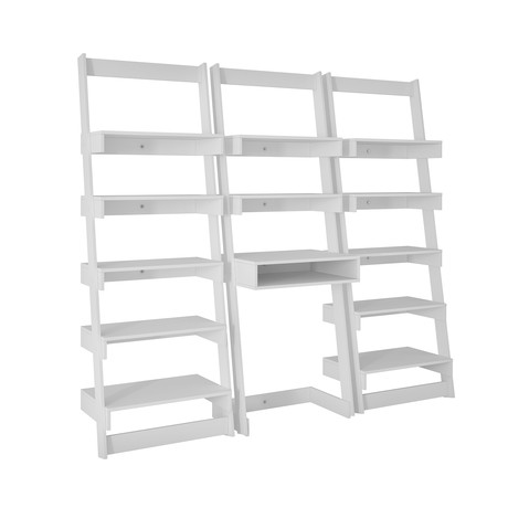 3 Piece Daytona Home Floating Ladder Shelf (White)
