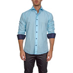 Moshe Long-Sleeve Button-Up Shirt // Turquoise (S)