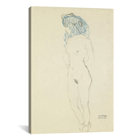 Standing Female Nude, Arms Crossed in the Back // Gustav Klimt
