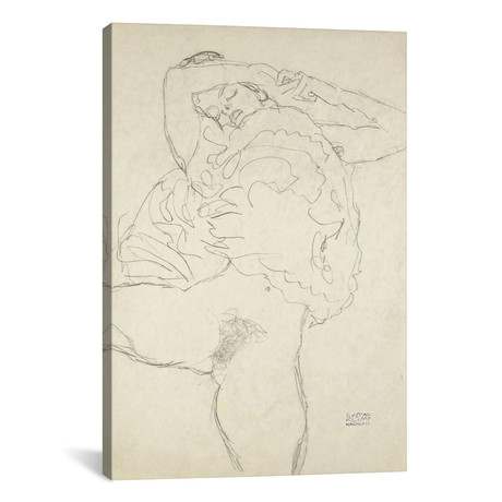 Reclining Semi-Nude With Spread Legs // Gustav Klimt (26"W x 18"H x 0.75"D)