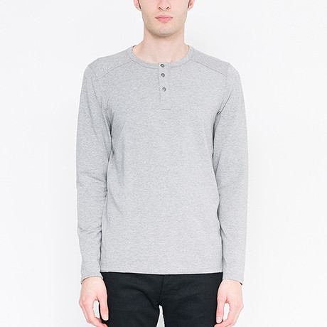 Three Button Henley French Terry // Granite (S)