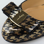 Varina Sequin Ballet Flats // Black + Gold (US: 4.5)