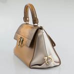 Sofia Lizard Flap Handbag // Caramel