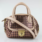 Macaroon Sequin Mini Fiamma Handbag // Beige