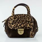 Calf Hair Mini Fiamma Handbag // Brown Suede Leopard