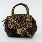 Calf Hair Mini Fiamma Handbag // Brown Suede Leopard