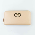 Double Gancio Zip Wallet // Beige Bisque