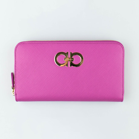 Double Gancio Zip Wallet // Anemone Pink