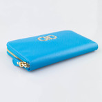 Double Gancio Zip Wallet // Cielo Blue