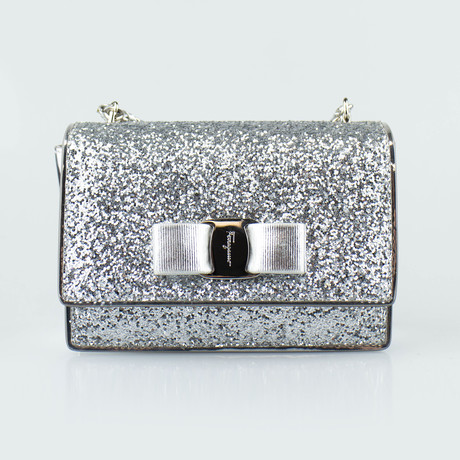 Mini Ginny Glitter Handbag // Silver