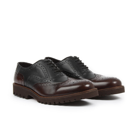 Capo Light Men's Wingtip Brogue Oxfords // Black Brown (US: 12)