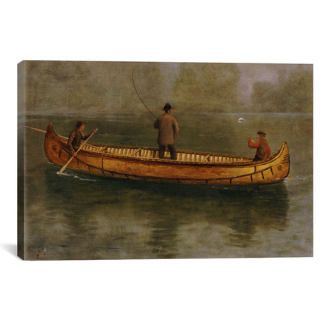 Fishing From A Canoe // Albert Bierstadt (26"W x 18"H x 0.75"D)