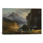 Indians Spear Fishing 1862 // Albert Bierstadt (26"W x 18"H x 0.75"D)